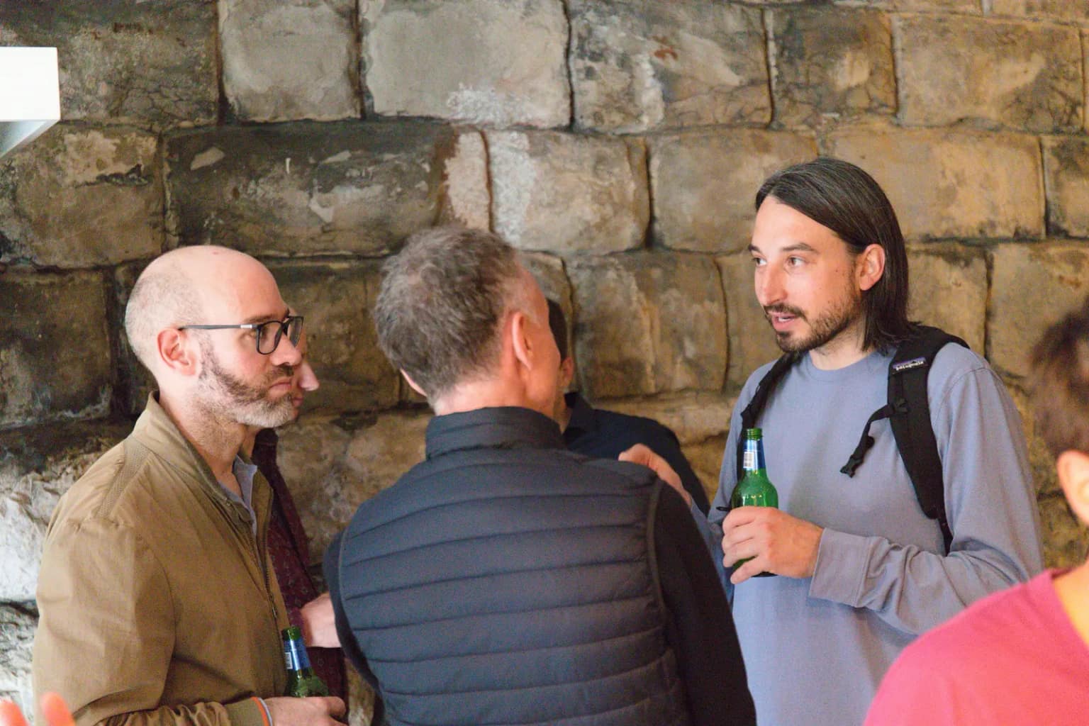 Talking by the stone wall